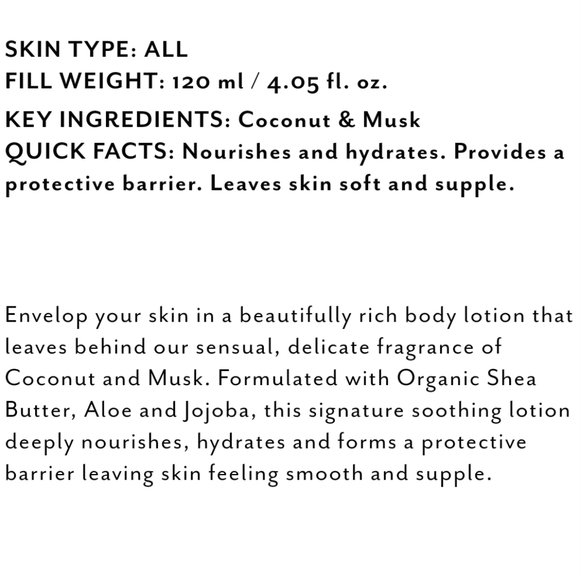 Anthropologie Skincare Lavido Aromatic Body Lotion In Musk Coconut